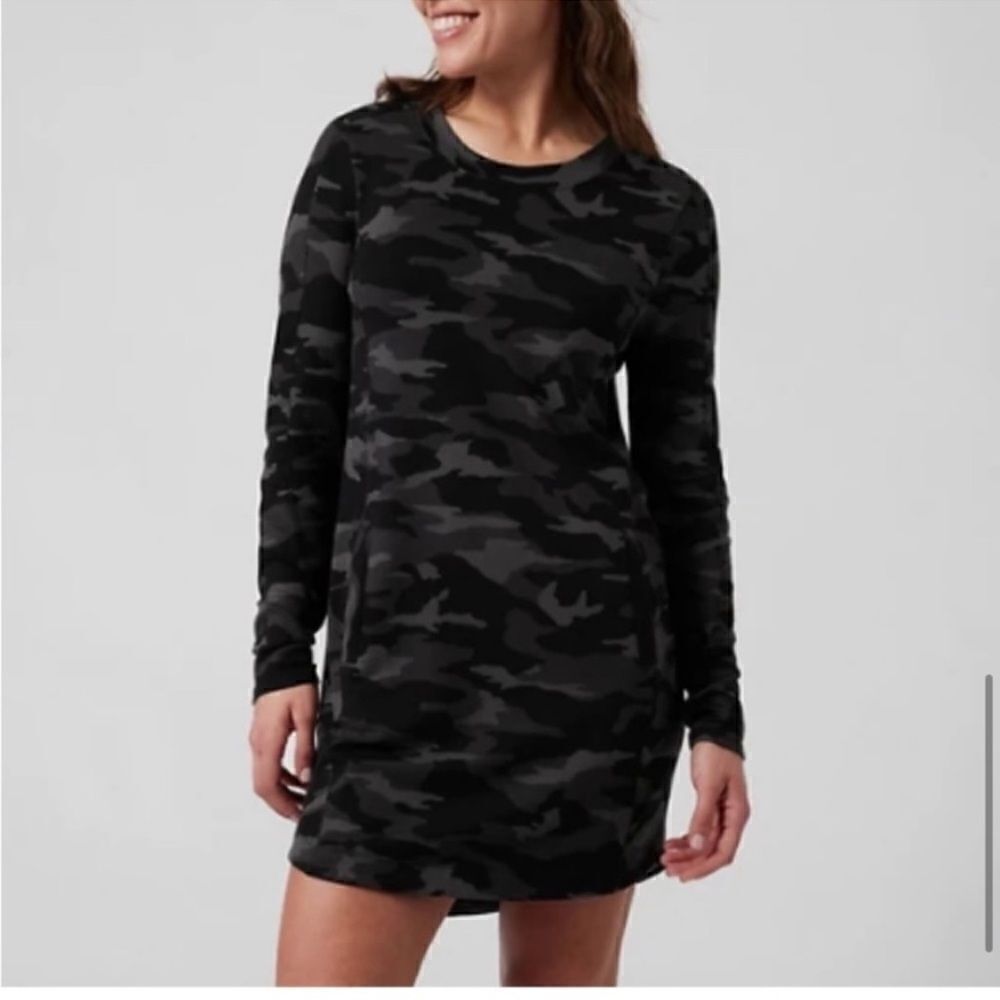 Athleta Balance Camo Knit Lux Dress SP Petite